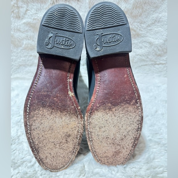 Justin Roper Cowboy Boots 3025 Gray Men 6.5C Made in USA VTG Y2K 87' Stock - Picture 12 of 17